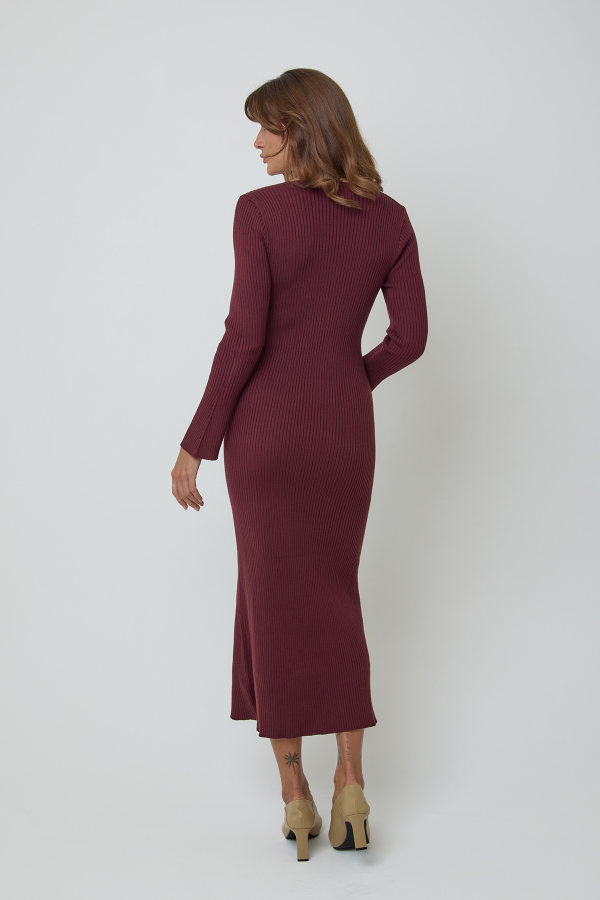 THE BURGUNDY WOOL DRESS